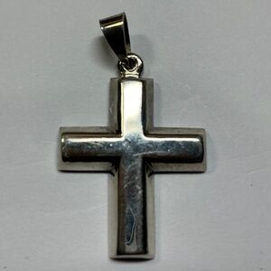 Sterling Silver signed MWS Cross 1 3/8 inches long